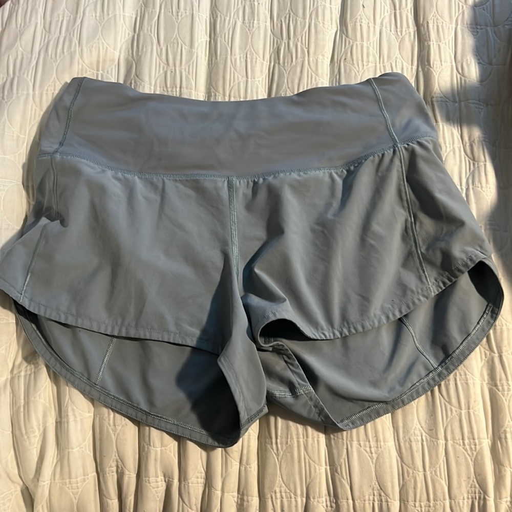 Lululemon high rise speed up shorts.